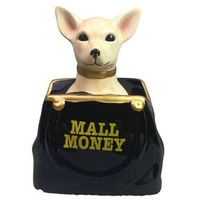 Puppy Dog Bank Ceramic Collectible Decor Chihuahua Purse Shopping NIB